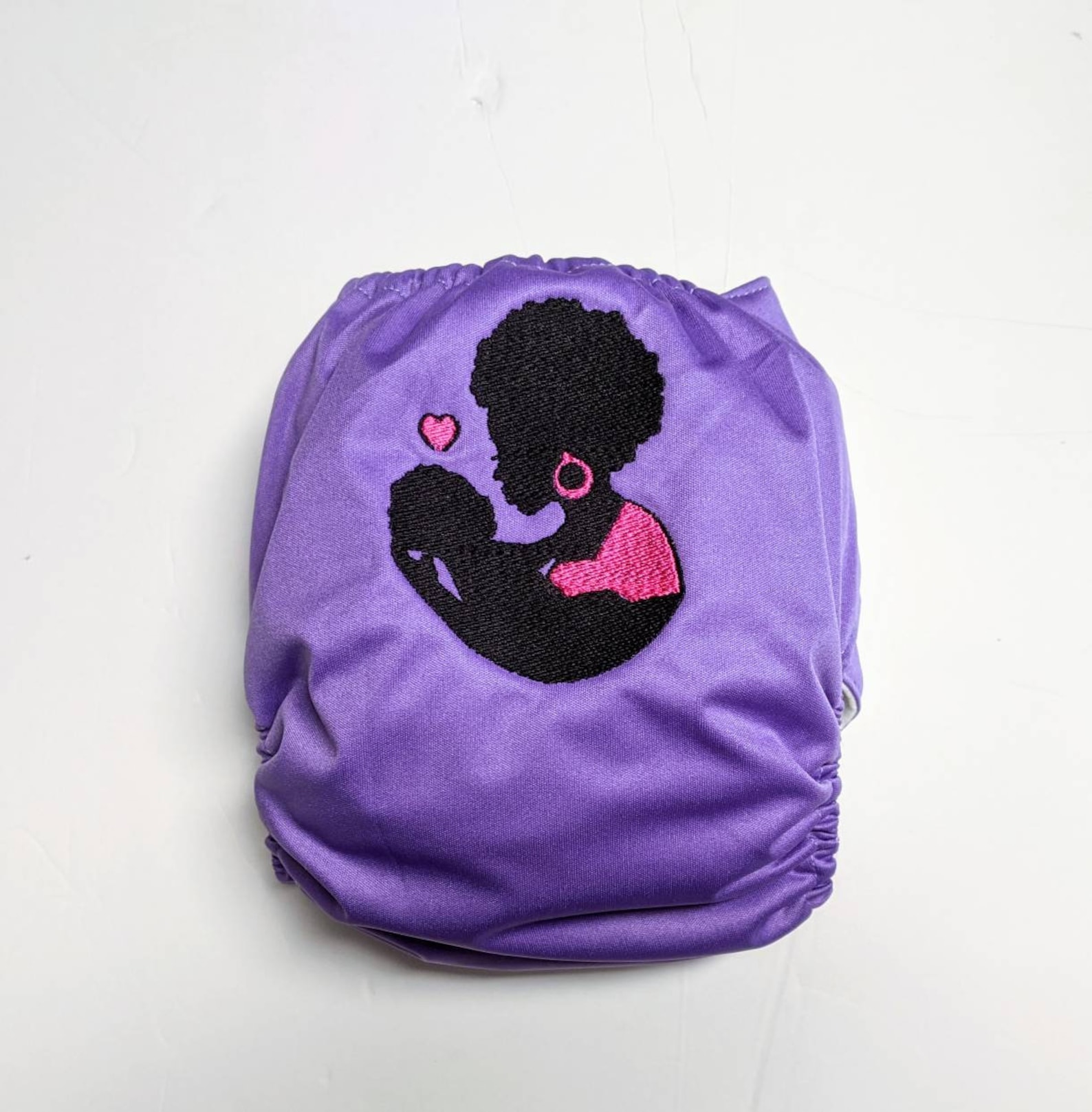 Black Mom and Baby Embroidered Cloth Diaper One Size Etsy