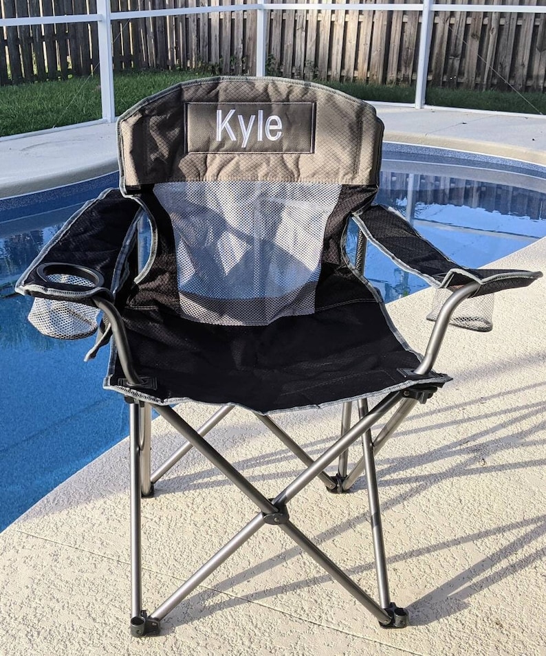 Custom Oversize Outdoor Camp Furniture, Monogram Adult Folding Chair, Camping Chair, Sports Chair, Personalized Outdoor Chair, Gift For Man image 1