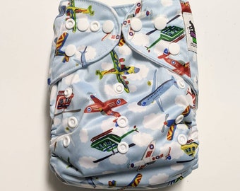 Airplane Cloth Diaper - Pocket Cloth Diaper - Cloth Diaper Inserts - Cloth Diaper Pocket - Baby Clothes - Baby Shower Gift - Cloth Nappy