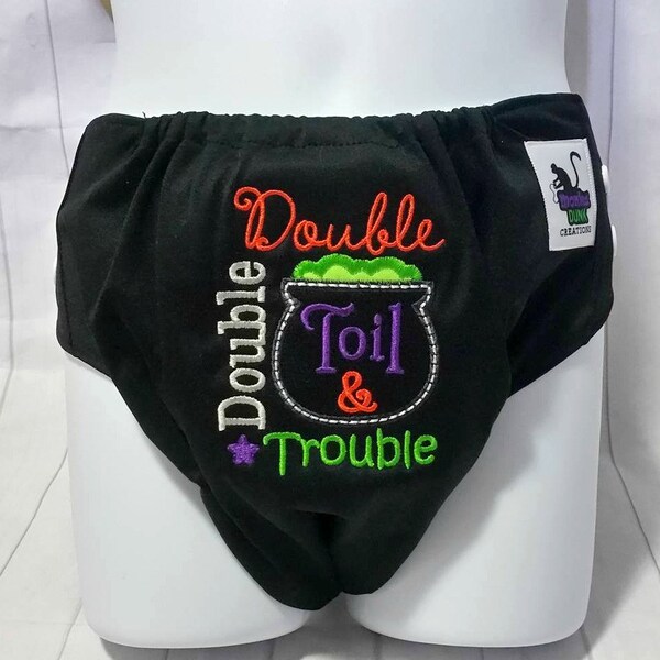 Halloween Cloth Diaper - Embroidered Cloth Diaper - Baby Shower - Cloth Diaper - Witch Diaper Cover - Embroidered Halloween Bloomers