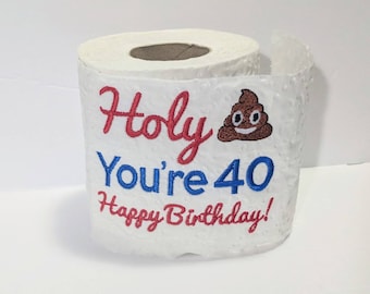 Lustiges Geburtstagsgeschenk - Lustiges Geschenk für Freund - Geschenk für Mann - Geburtstagsgeschenk - besticktes Toilettenpapier - Geschenk für Papa - Gag Geschenk
