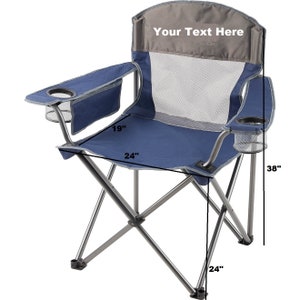 Custom Oversize Outdoor Camp Furniture, Monogram Adult Folding Chair, Camping Chair, Sports Chair, Personalized Outdoor Chair, Gift For Man image 2