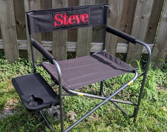 Custom Directors Chair - Personalized Folding Chair - Camp Chair with Side Table - Gift for Camper - Outdoor Furniture - Birthday Gift