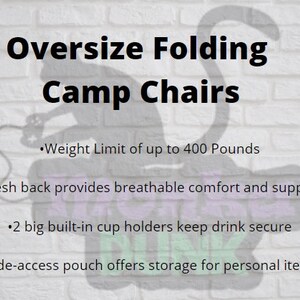 Custom Oversize Outdoor Camp Furniture, Monogram Adult Folding Chair, Camping Chair, Sports Chair, Personalized Outdoor Chair, Gift For Man image 6