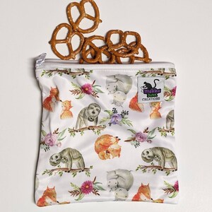 Sac à collation réutilisable. Snack Bag avec fermeture éclair, Snack Bag Kid réutilisable, Sac zéro déchet, Sac humide pour maillot de bain, Sac humide pour tampon, Sac imperméable à l’eau