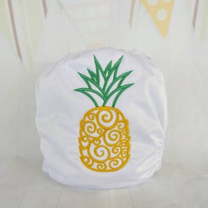 Pineapple Embroidered Cloth Diaper Cute Embroidered Diaper Embroidered Pocket Nappy Embroidered Bloomers Avo-cuddle Diaper Cover image 1