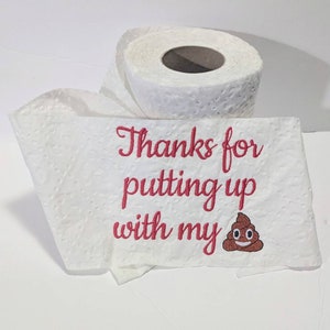 Funny Valentines Day Gift - Funny Gift for Boyfriend - Gift For Husband - Present Mom - Embroidered Toilet Paper - Gift for Dad - Gag Gift