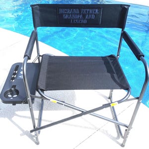 Custom Directors Chair - Personalized Folding Chair - Camp Chair with Side Table - Gift for Camper - Outdoor Furniture - Birthday Gift