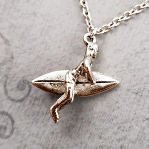 Surfer Necklace Surfing Necklace Surfing Jewelry Surfboard Necklace Beach Jewelry Boyfriend Necklace Charm Necklace Pendant Necklace Gift