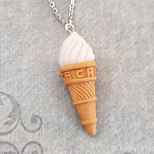 Ice Cream Cone Necklace Vanilla Ice Cream Charm Necklace SMALL Ice Cream Pendant Ice Cream Jewelry Cute Jewelry Food Jewelry Ice Cream Gift