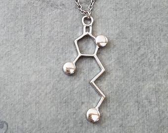 Whiskey Molecule Necklace SMALL Whiskey Necklace Alcohol Molecule Charm Necklace Glucose Jewelry Chemistry Jewelry Science Jewelry Nerd Gift