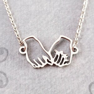 Pinky Promise Necklace Promise Jewelry Hands Necklace Pinky Charm Necklace Promise Pendant Necklace Gift for Her Women&#39;s Jewelry Gift