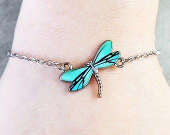 Libelle Armband Libelle Schmuck Blau Libelle Charm Armband Libelle Anhänger Armband Geschenk für Sie Damen Armband verstellbare Link