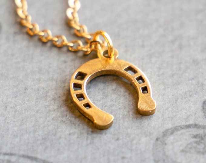 Horseshoe Necklace Dainty Charm Jewelry Cowboy Cowgirl Gift for Her Under 30 Good Luck Gift Lucky Necklace Boho Minimalist Horseshoe Pendant