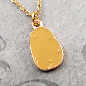 Potato Necklace Brown Russet Potato SMALL Baked Potato Charm Pendant Vegetable Jewelry Potato Gift for Her Under 30 Women&#39;s Food Jewelry