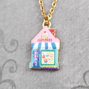 Cupcake Shop Necklace Bakery Necklace Baker Necklace Baking Gift Bakery Charm Necklace Jewelry Cupcake Pendant Necklace Baking Jewelry