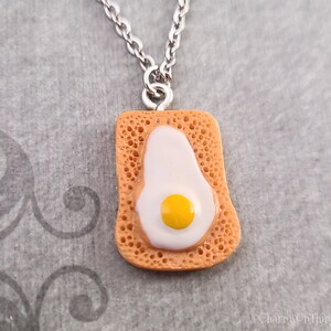 Egg in a Hole Necklace Egg Toast Necklace SMALL Egg Charm Egg Pendant Necklace Eggs in a Basket Breakfast Jewelry Food Jewelry Egg Gift