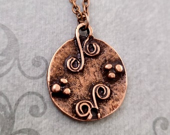 Abstract Necklace Copper Charm Necklace Statement Piece Necklace SMALL Copper Pendant Avant Garde Jewelry Geometric Jewelry Boho Jewelry