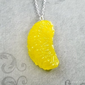 Lemon Necklace Yellow Lemon Slice Necklace Lemon Charm Necklace Lemon Pendant Necklace Fruit Necklace Lemon Jewelry Lemon Gift for Her