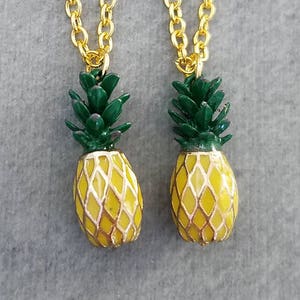 Pineapple Necklace Set of 2 SMALL Pineapple Charm Necklaces Welcoming Gift Friendship Jewelry Best Friend Necklace Friends Necklace Pendant