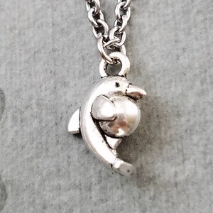 Dolphin Necklace VERY SMALL Dolphin Charm Necklace Dolphin Jewelry Ocean Necklace Beach Necklace Beach Jewelry Animal Jewelry Sea Jewelry