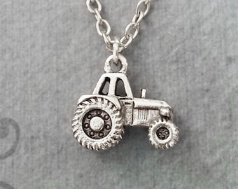 Tractor Necklace SMALL Tractor Jewelry Farming Necklace Farmer Necklace Farm Gift Tractor Charm Necklace Pendant Necklace Farming Gift