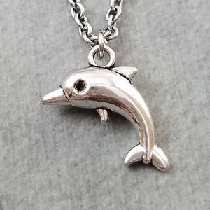 Dolphin Necklace SMALL Dolphin Charm Necklace Dolphin Jewelry Ocean Necklace Beach Necklace Beach Jewelry Animal Jewelry Sea Jewelry Pendant