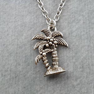 Palm Tree Necklace SMALL Palm Tree Charm Necklace Beach Jewelry Tropical Jewelry Pendant Necklace Beach Necklace Vacation Jewelry Gift