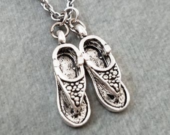 Sandals Necklace SMALL Sandals Charm Necklace Flip Flops Necklace Beach Necklace Beach Jewelry Tropical Jewelry Sea Necklace Pendant Shoes