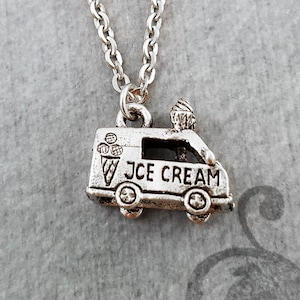 Ice Cream Truck Necklace SMALL Ice Cream Charm Necklace Ice Cream Necklace Pendant Necklace Ice Cream Gift Girlfriend Jewelry Food Necklace