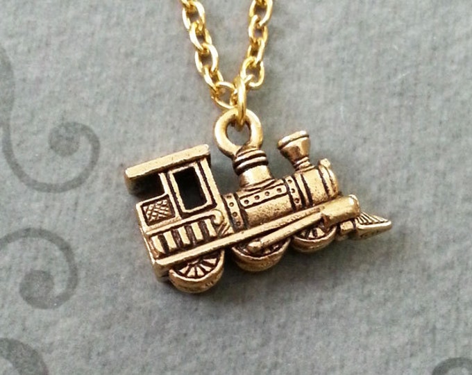 Train Necklace SMALL Gold Train Jewelry Model Train Gift Etsy