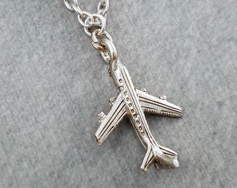 Airplane Necklace SMALL Plane Necklace Plane Charm Necklace Travel Jewelry Travel Gift Long Distance Relationship Gift Airplane Jewelry