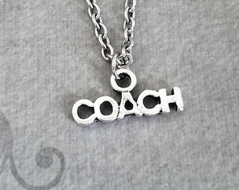 Coach Necklace SMALL Coach Charm Necklace Coach  Pendant Necklace Coach Jewelry Sports Jewelry Sports Team Gift Coach Gift Sports Necklace
