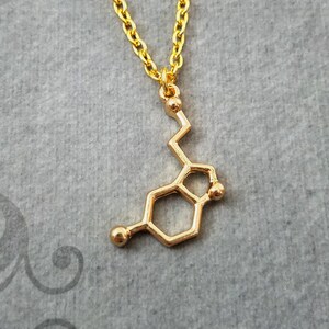 Serotonin Necklace Serotonin Jewelry Chemistry Jewelry Chemist Necklace Happiness Necklace Depression Gift Biochemistry Molecule Science