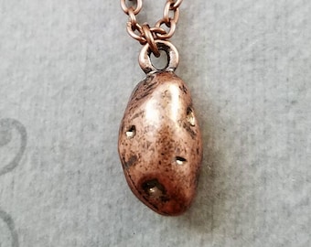 Sweet Potato Necklace SMALL Potato Charm Necklace Copper Potato Pendant Necklace Potato Jewelry Potatoes Gift Clean Eating Fitness Healthy