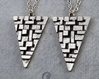 Triangle Necklace SET of 2 Triangle Pendant Necklaces Geometric Necklace Geometry Jewelry Best Friend Necklace Friendship Jewelry Gift