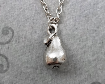 Pear Necklace VERY SMALL Pear Charm Necklace Pear Jewelry Pear Pendant Necklace Fruit Necklace Fruit Jewelry Food Necklace Food Jewelry Gift