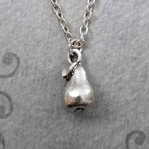 Pear Necklace VERY SMALL Pear Charm Necklace Pear Jewelry Pear Pendant Necklace Fruit Necklace Fruit Jewelry Food Necklace Food Jewelry Gift