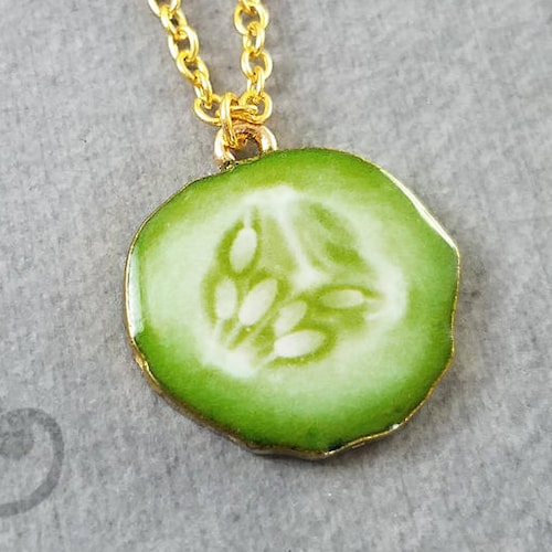 Pickle Necklace Pickle Jewelry Pickle Slice Charm Necklace