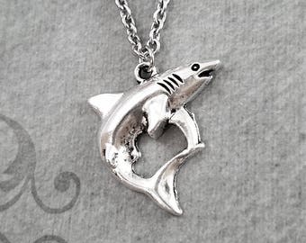 Shark Necklace Shark Jewelry Shark Charm Necklace Shark Pendant Necklace Animal Necklace Animal Jewelry Ocean Necklace Beach Jewelry Gift