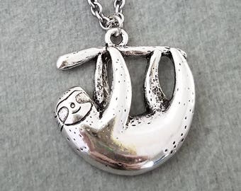 Sloth Necklace Sloth Charm Necklace Sloth Pendant Necklace Personalized Jewelry Handmade Jewelry Animal Necklace Gift Christmas Jewelry