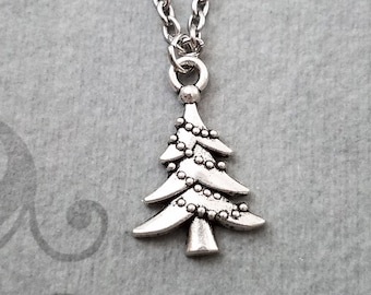 Christmas Tree Necklace VERY SMALL Christmas Tree Jewelry Christmas Necklace Christmas Jewelry Christmas Gift Tree Charm Stocking Stuffer