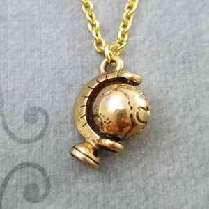 Globe Necklace VERY SMALL Globe Jewelry World Necklace Travel Jewelry Travel Necklace Long Distance Relationship Graduation Gift Globe Charm