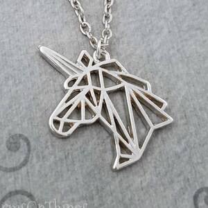 Unicorn Necklace Geometric Jewelry Geometric Unicorn Charm Necklace Unicorn Pendant Necklace Unicorn Gift Geometric Shape Geometry Jewelry