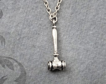 Gavel Necklace SMALL Gavel Charm Necklace Gavel Jewelry Mallet Necklace Judge Necklace Law Gift Lawyer Jewelry Auctioneer Lawyer Necklace