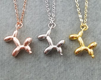 Balloon Dog Necklace SET of 3 Balloon Animal Necklaces Circus Jewelry Carnival Friendship Jewelry Bridesmaid Jewelry Best Friend Necklace