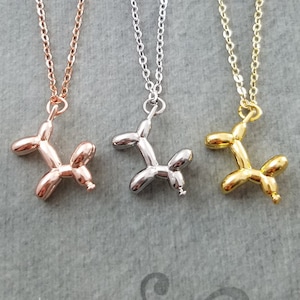 Balloon Dog Necklace SET of 3 Balloon Animal Necklaces Circus Jewelry Carnival Friendship Jewelry Bridesmaid Jewelry Best Friend Necklace