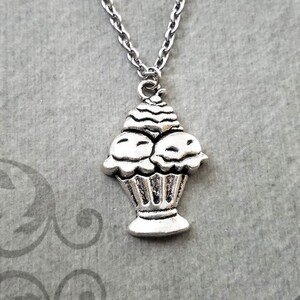 Sundae Necklace SMALL Sundae Charm Necklace Ice Cream Necklace Ice Cream Jewelry Food Necklace Dessert Necklace Charm Necklace Pendant Gift