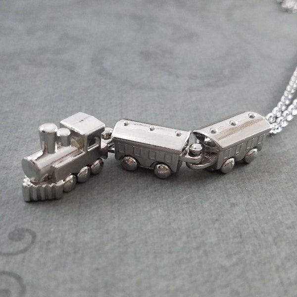 Train Necklace Train Charm Necklace Train Pendant Necklace Travel Jewelry Long Distance Relationship Girlfriend Necklace Bridesmaid Necklace