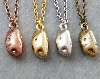 Potato Necklace Set SMALL Potato Charm Necklaces Copper Bronze Potato Pendant Necklace Best Friend Necklace Friends Friendship Jewelry Gift